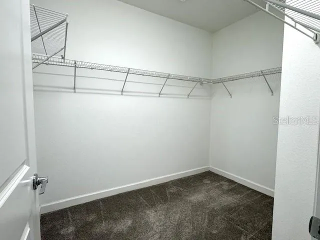 a view of a room with racks on the wall