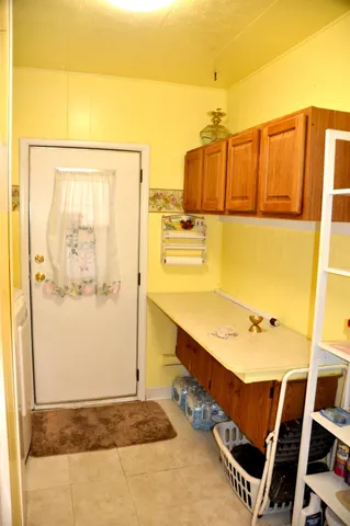 a view of a bathroom with a tub