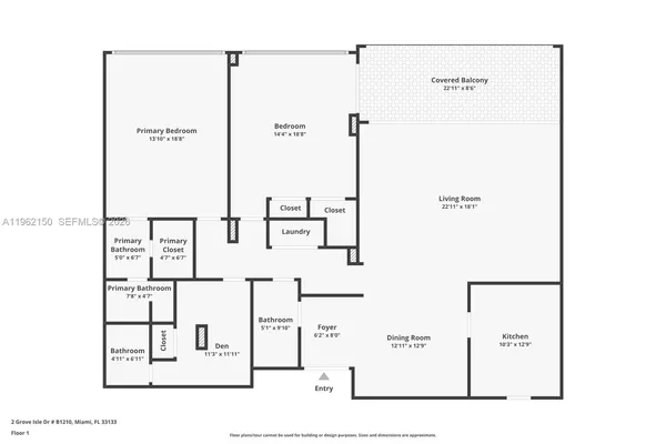 $7,200 | 2 Grove Isle Drive, Unit B1505, Miami, FL 33133