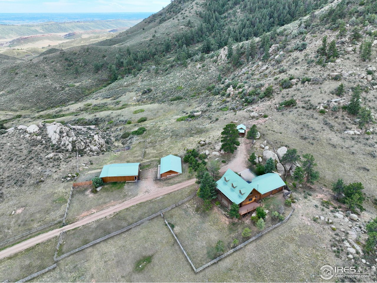 2004 Bonner Springs Ranch Road Laporte, CO 80535 - Photo 39 of 40 Aerial views showing the fencing and corrals.