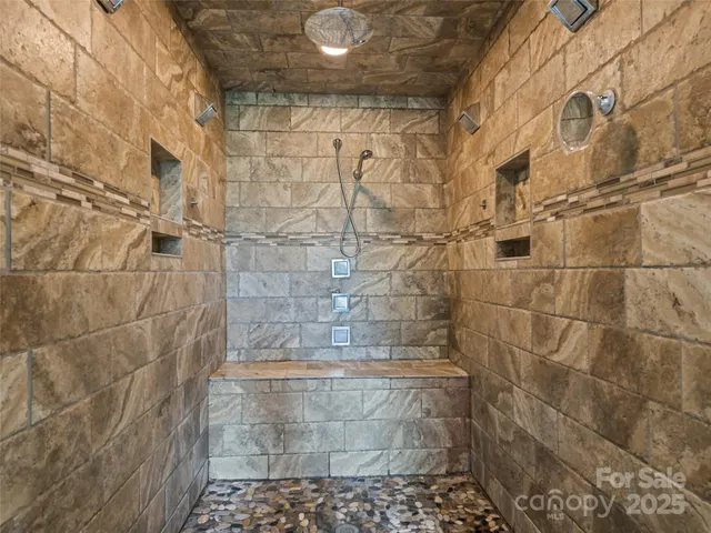 a bathroom with a shower