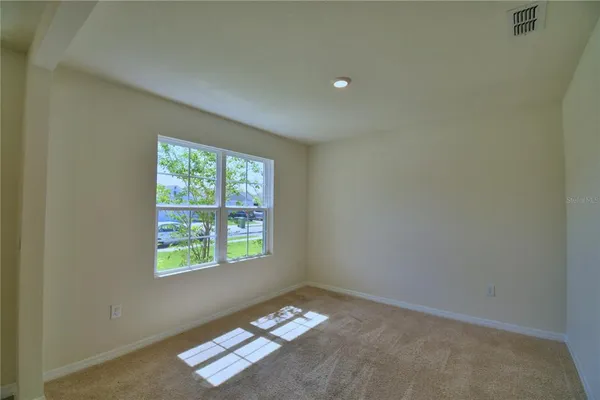 an empty room with a window
