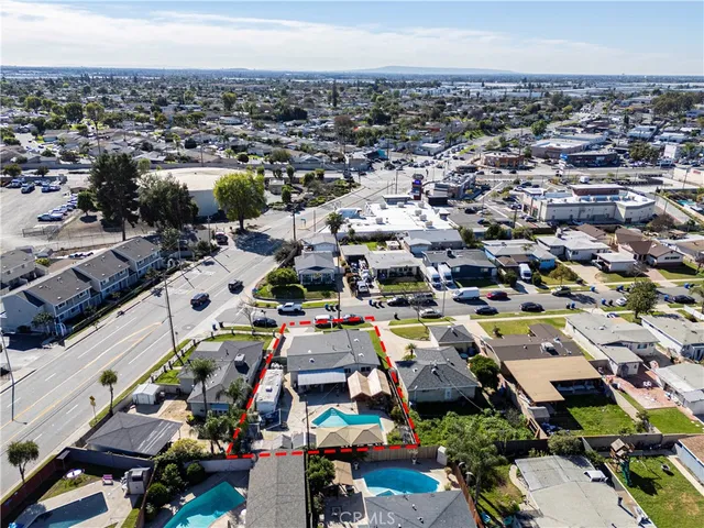 an aerial view of multiple house