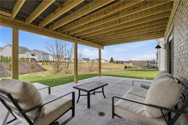 a view of yard with outdoor seating