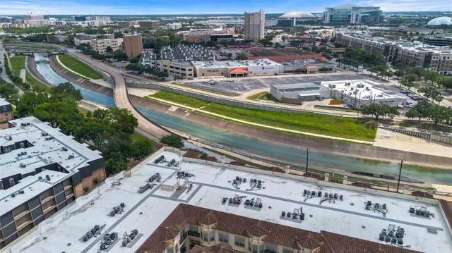 an aerial view of a city