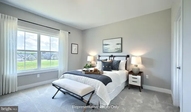 a bedroom with bed and a window