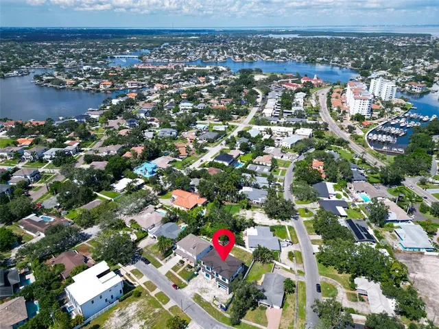 an aerial view of multiple house