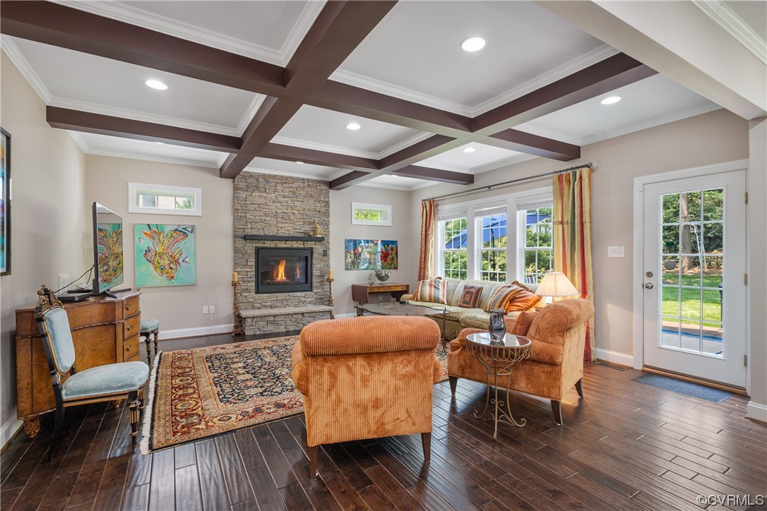 346 Ziontown Road Henrico, VA 23229 - Photo 8 of 37 a living room with fireplace furniture and a wooden floor