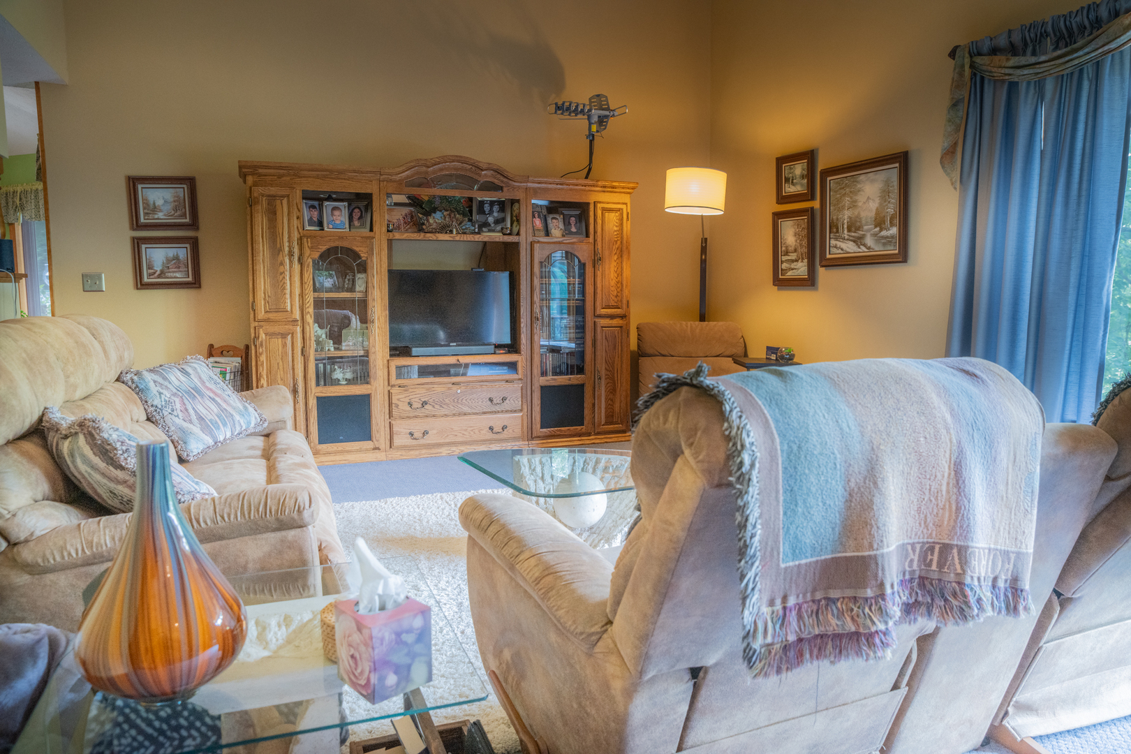 37322 Indian Spring Road Saybrook, IL 61770 - Photo 17 of 77 a living room with furniture and a flat screen tv