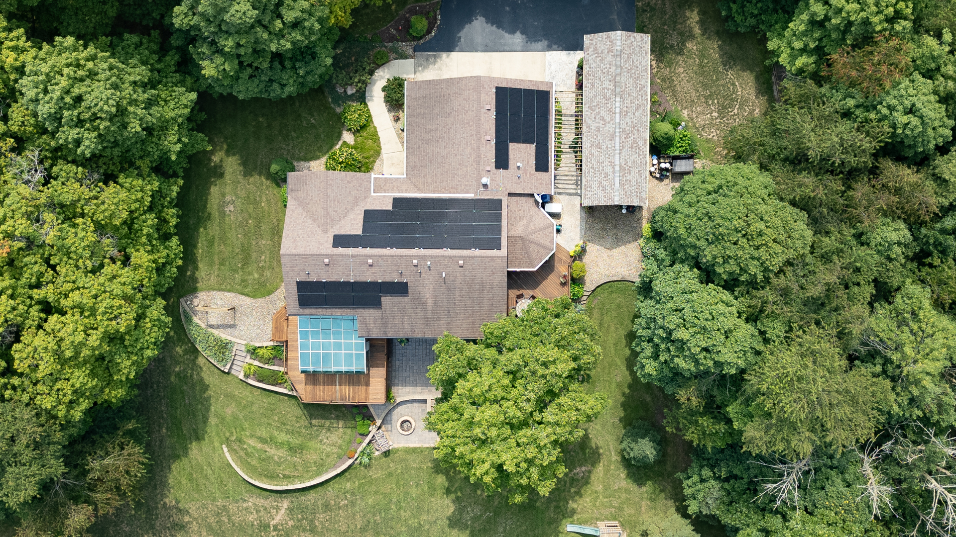 37322 Indian Spring Road Saybrook, IL 61770 - Photo 9 of 77 an aerial view of a house with outdoor space pool seating area and yard