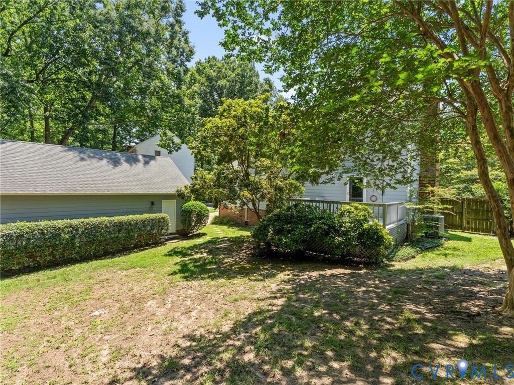 3524 Ludgate Road Chester, VA 23831 - Photo 34 of 44 Expansive backyard featuring a wood deck, mature t