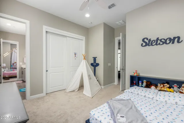 a room with furniture and toys