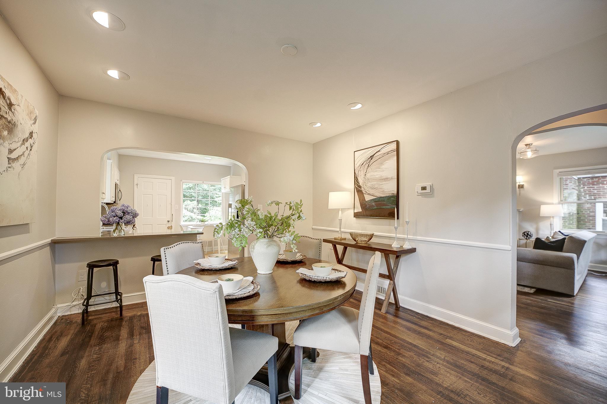 5348 29th Street Northwest Washington, DC 20015 - Photo 17 of 39 Dining Room opens to kitchen with counter seating