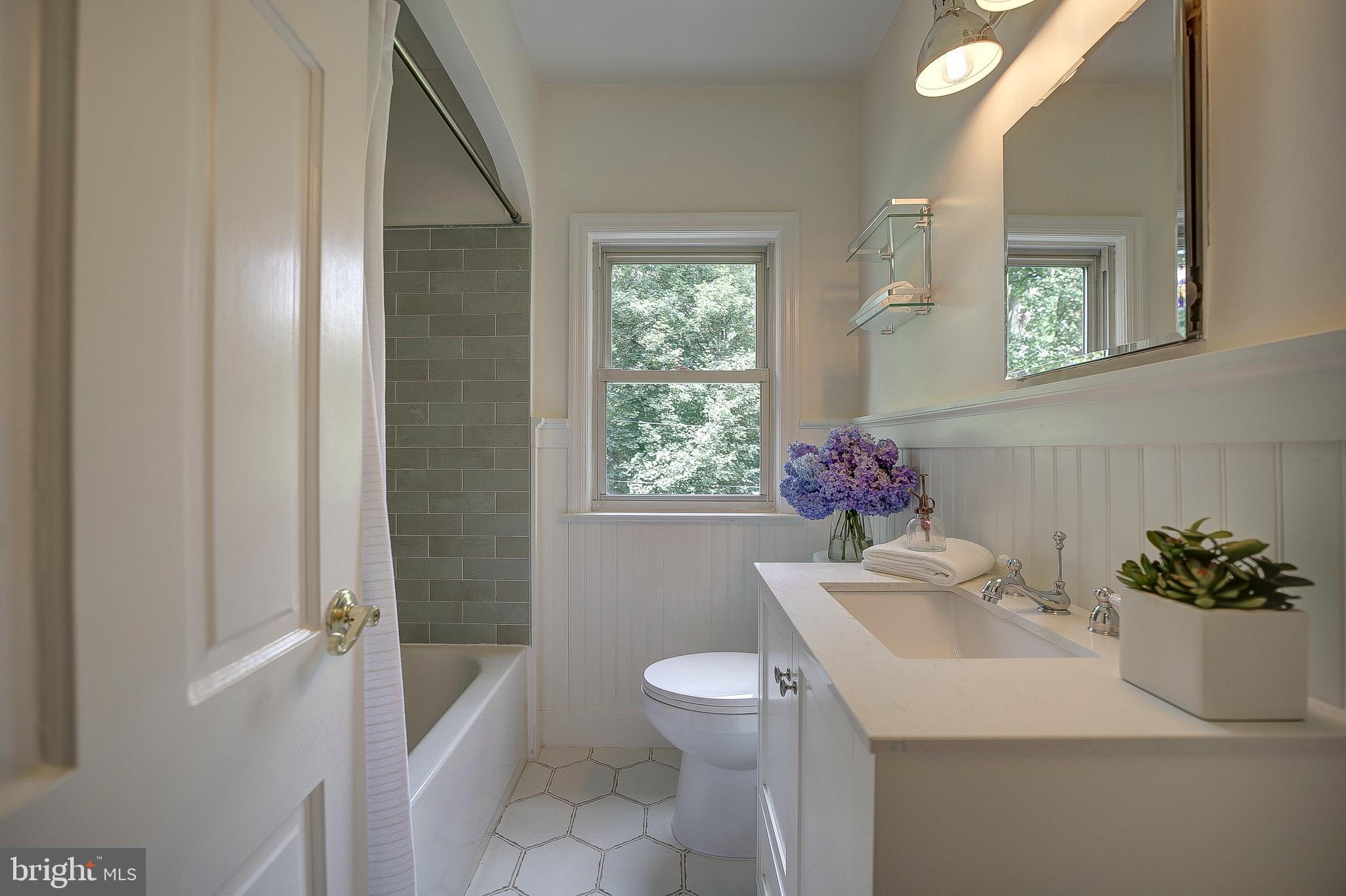 5348 29th Street Northwest Washington, DC 20015 - Photo 25 of 39 Renovated hall bathroom