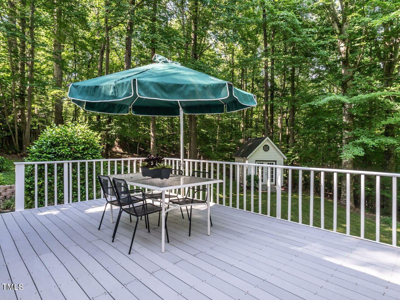 12205 Glenlivet Way Raleigh, NC 27613 - Photo 30 of 37 a view of a deck with furniture and backyard