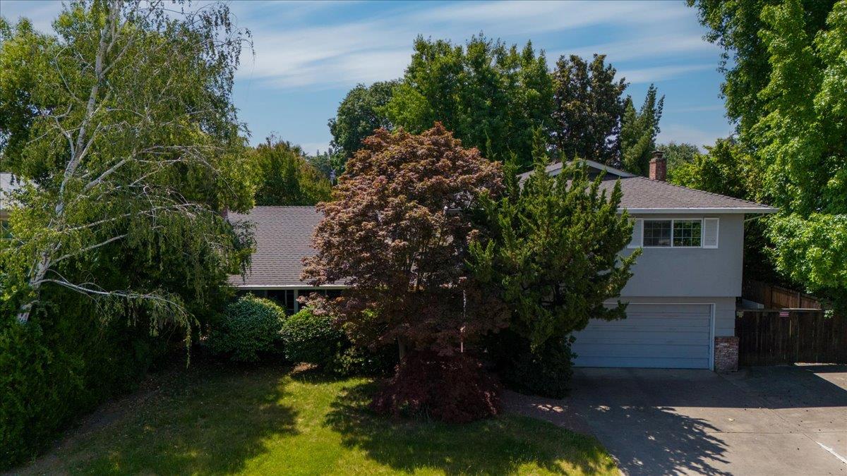 a view of a back yard of the house