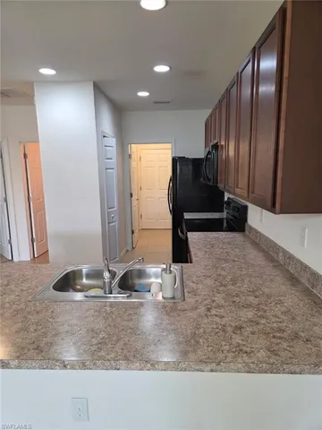 a view of lobby with mirror