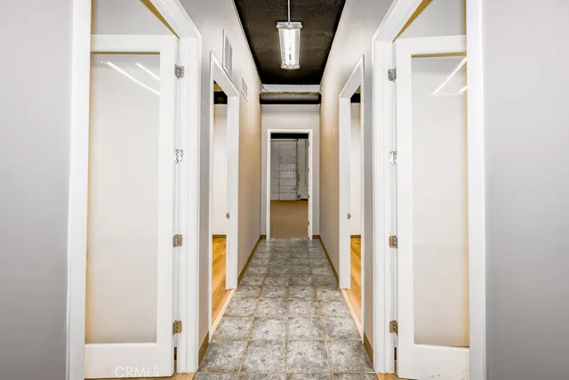 a view of hallway with stairs