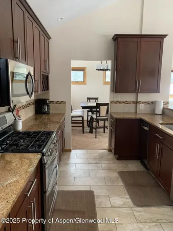a kitchen with lots of counter top space