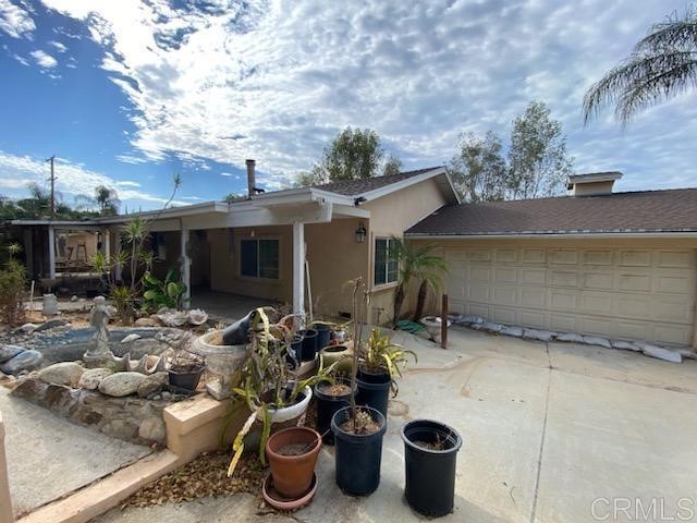 a view of backyard of house