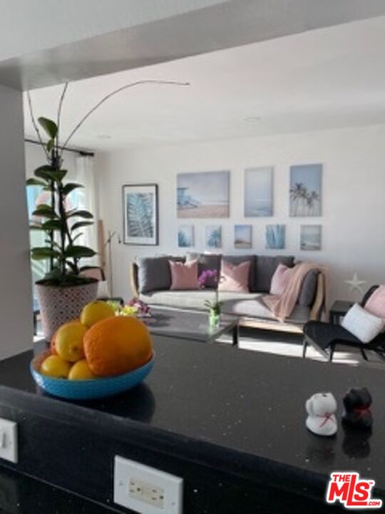 2609 Ocean Front Walk Venice, CA 90291 - Photo 16 of 17 a living room with furniture and a bookshelf
