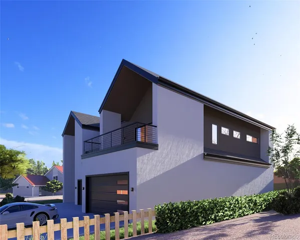 a front view of building with yard