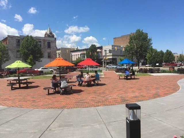 a view of outdoor space with seating area