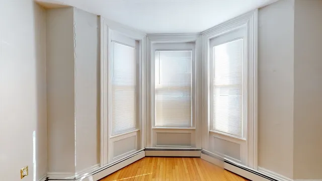 a view of a bathtub in a room