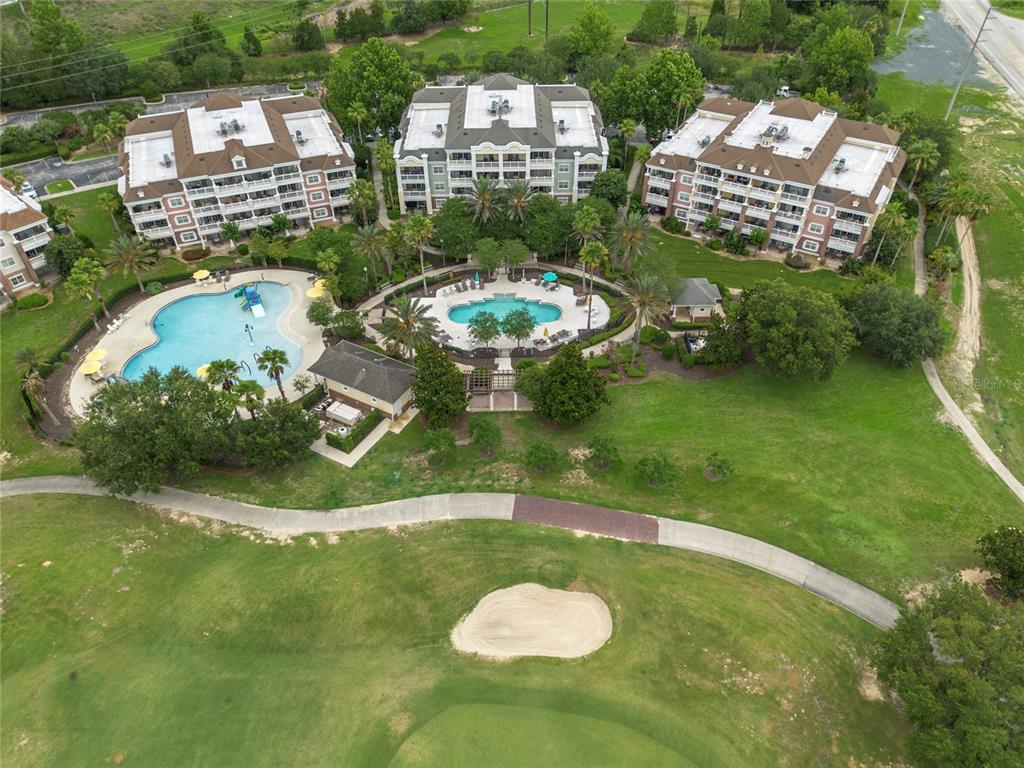 an aerial view of a house