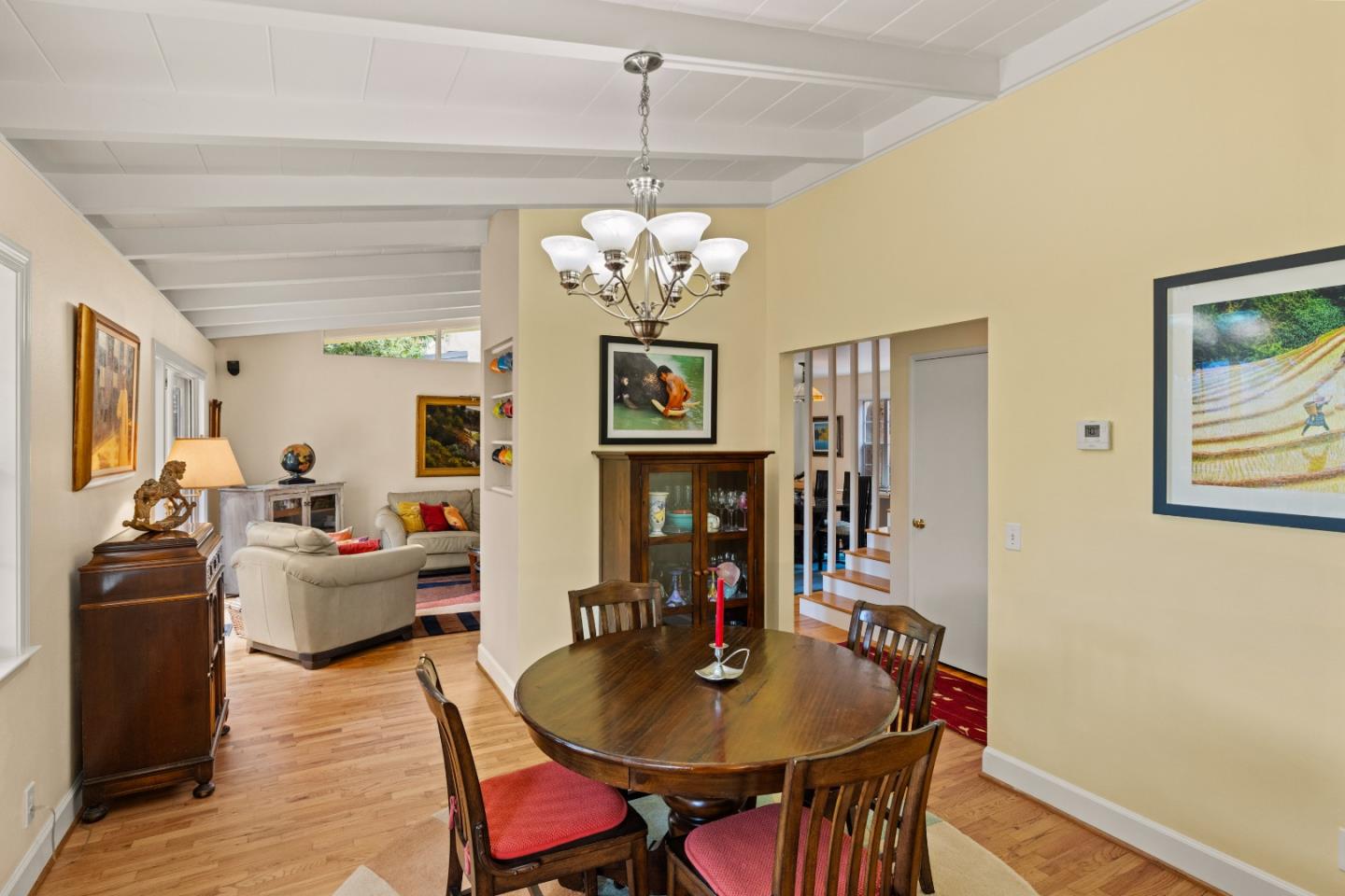 3532 Oliver Road Carmel, CA 93923 - Photo 12 of 47 a view of a dining room with furniture wooden floor and chandelier