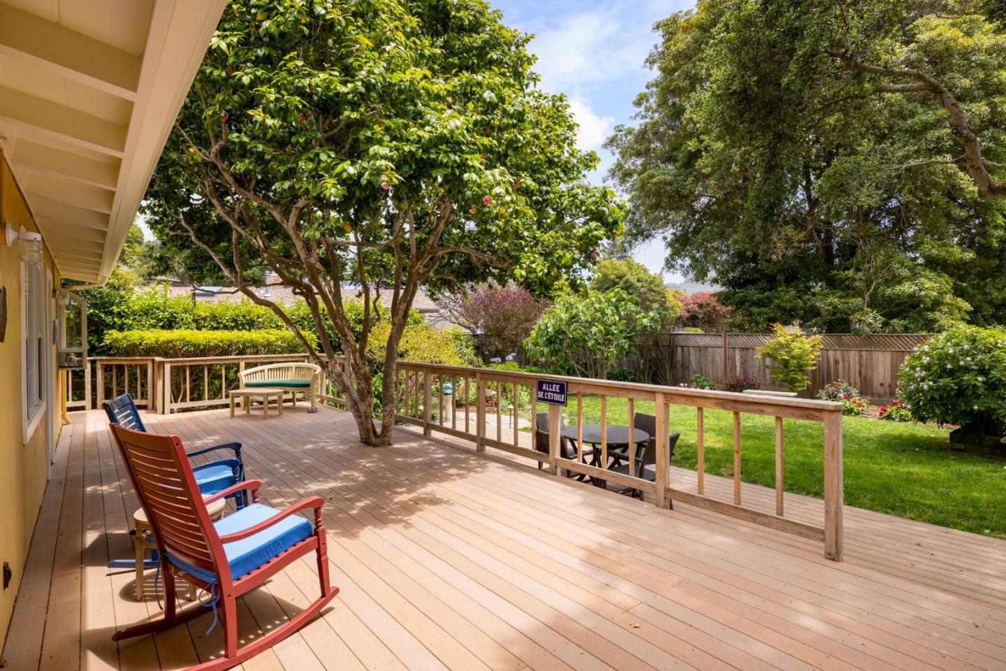 3532 Oliver Road Carmel, CA 93923 - Photo 34 of 47 a balcony with wooden floor and outdoor seating