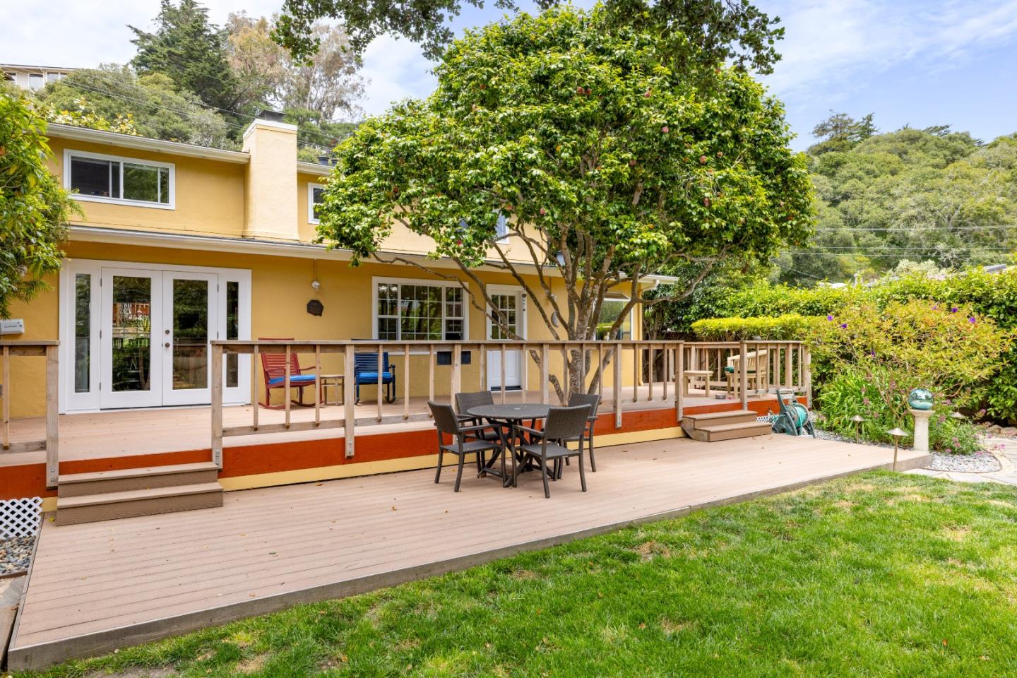 3532 Oliver Road Carmel, CA 93923 - Photo 39 of 47 a backyard of a house with table and chairs