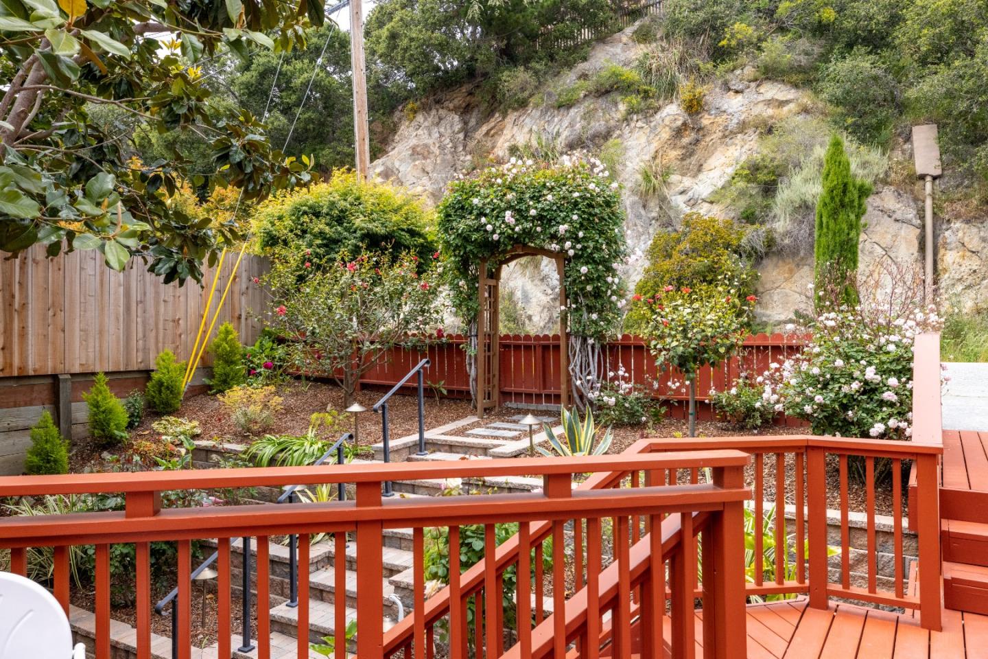 3532 Oliver Road Carmel, CA 93923 - Photo 41 of 47 a view of outdoor space with deck and yard