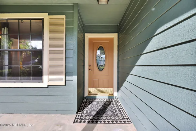 a view of a door of the house