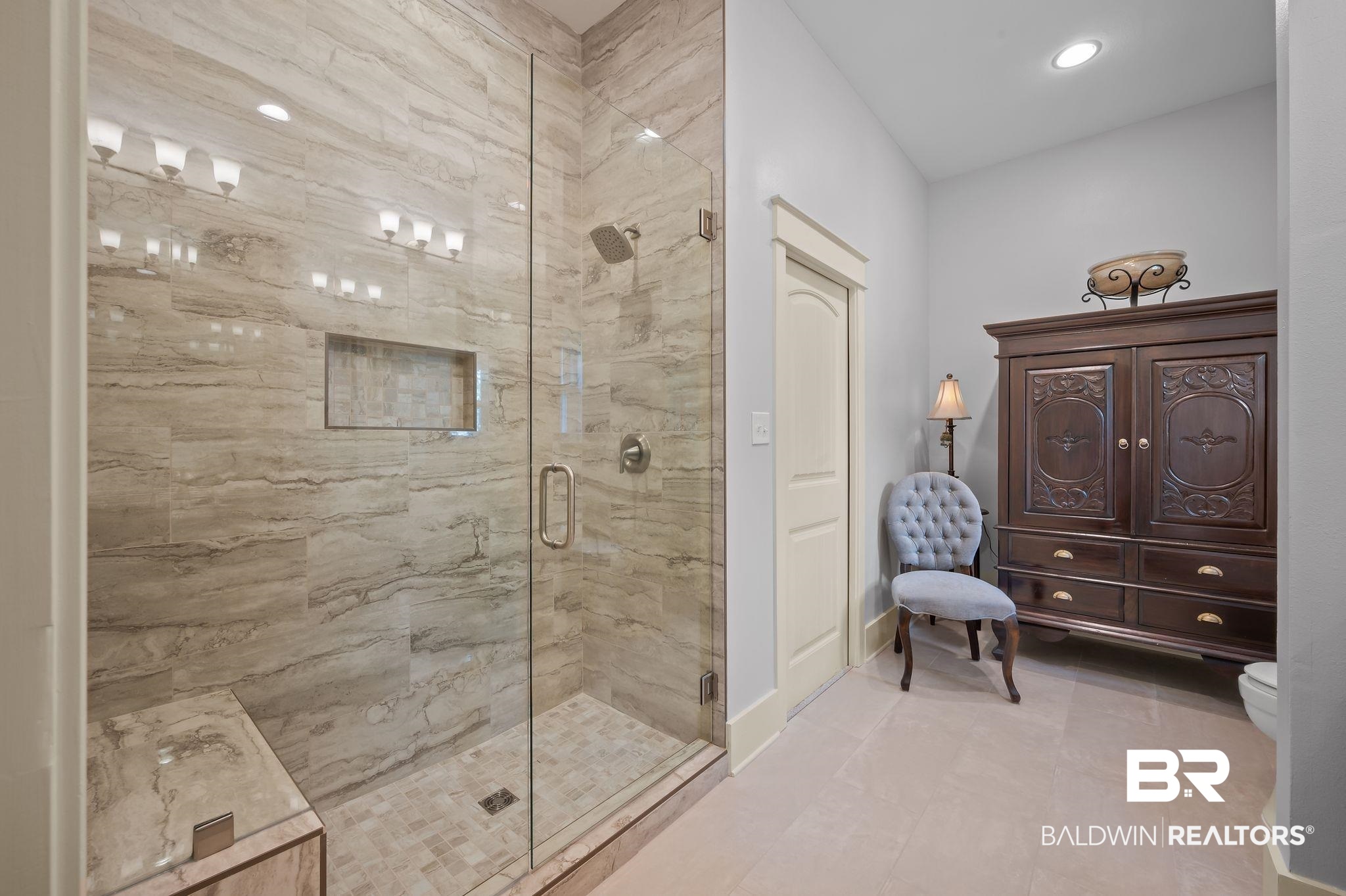 905 Buttercup Lane Foley, AL 36535 - Photo 30 of 47 Full bathroom featuring a stall shower and recessed lighting