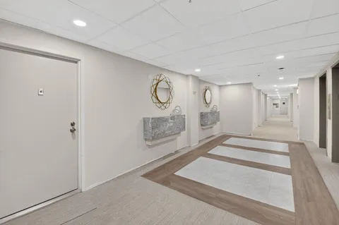 a view of an ocean and a mountain