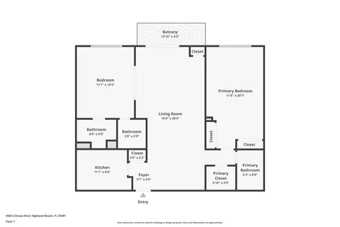 $749,900 | 4505 South Ocean Boulevard, Unit 805, Highland Beach, FL 33487