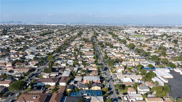 an aerial view of a city
