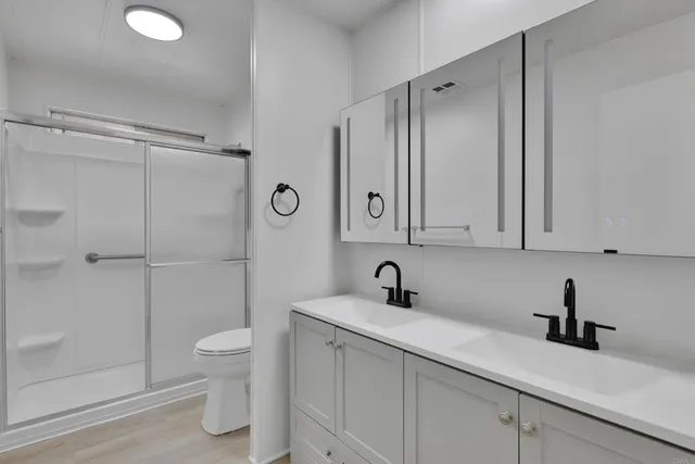 a bathroom with a shower