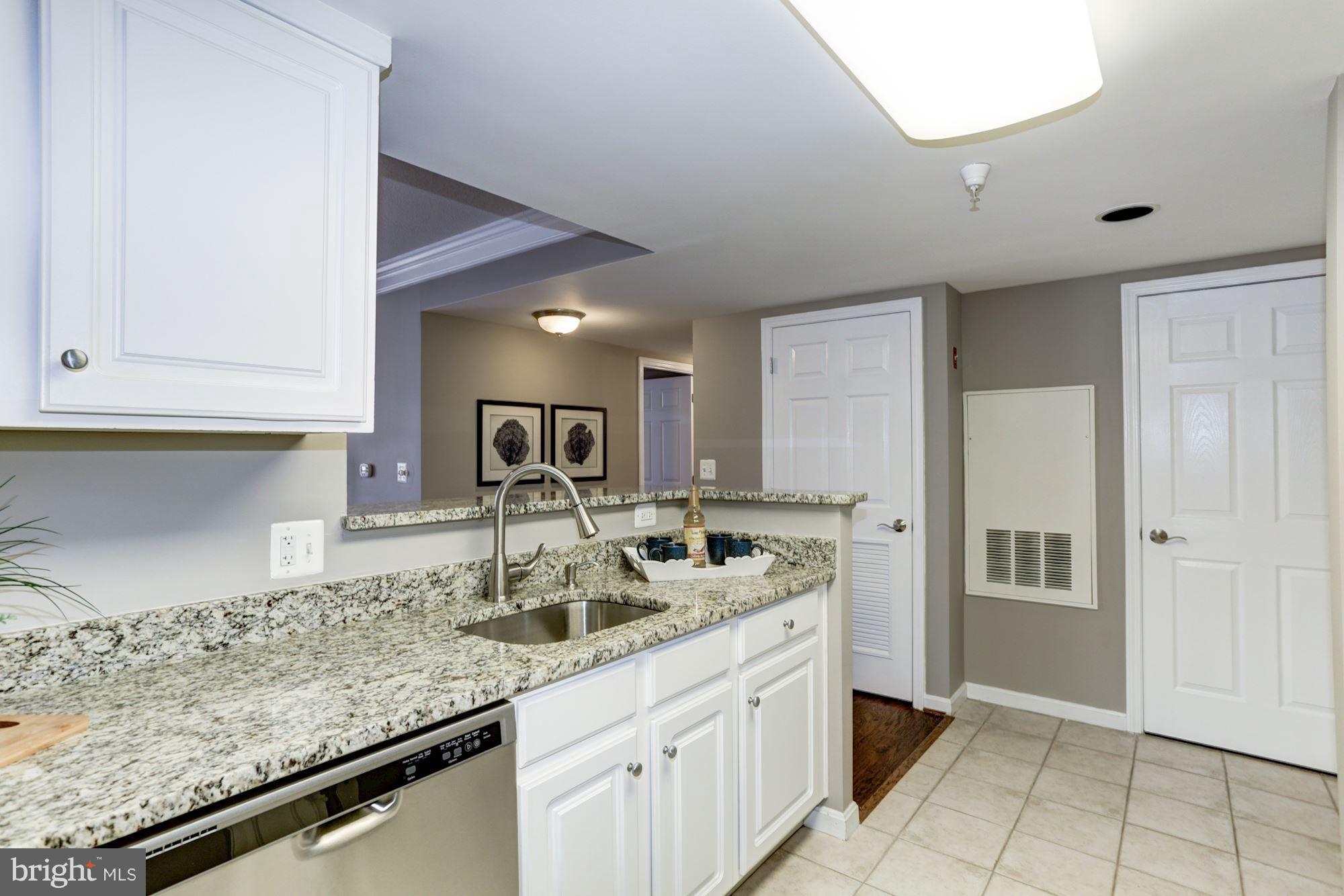 11710 Old Georgetown Road, Unit 1127 North Bethesda, MD 20852 - Photo 5 of 30 a kitchen with granite countertop a sink and cabinets
