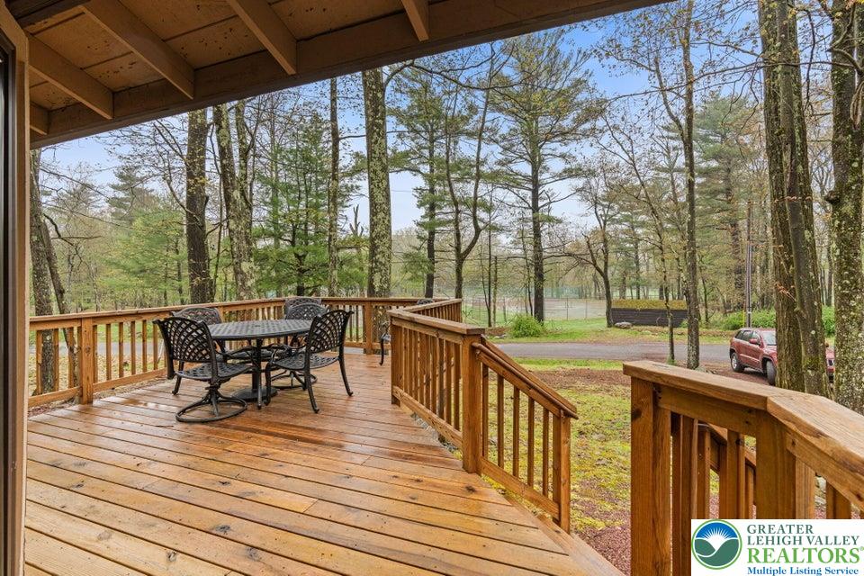 15 Hazard Run Road Lake Harmony, PA 18624 - Photo 42 of 48 a view of a chair and tables on the deck
