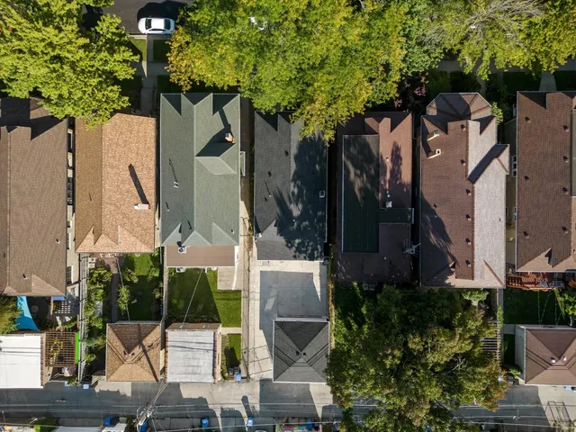 an aerial view of multiple house