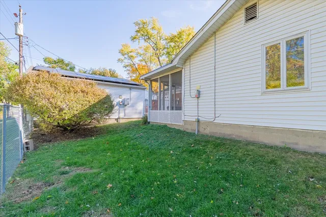 a view of a backyard with plants