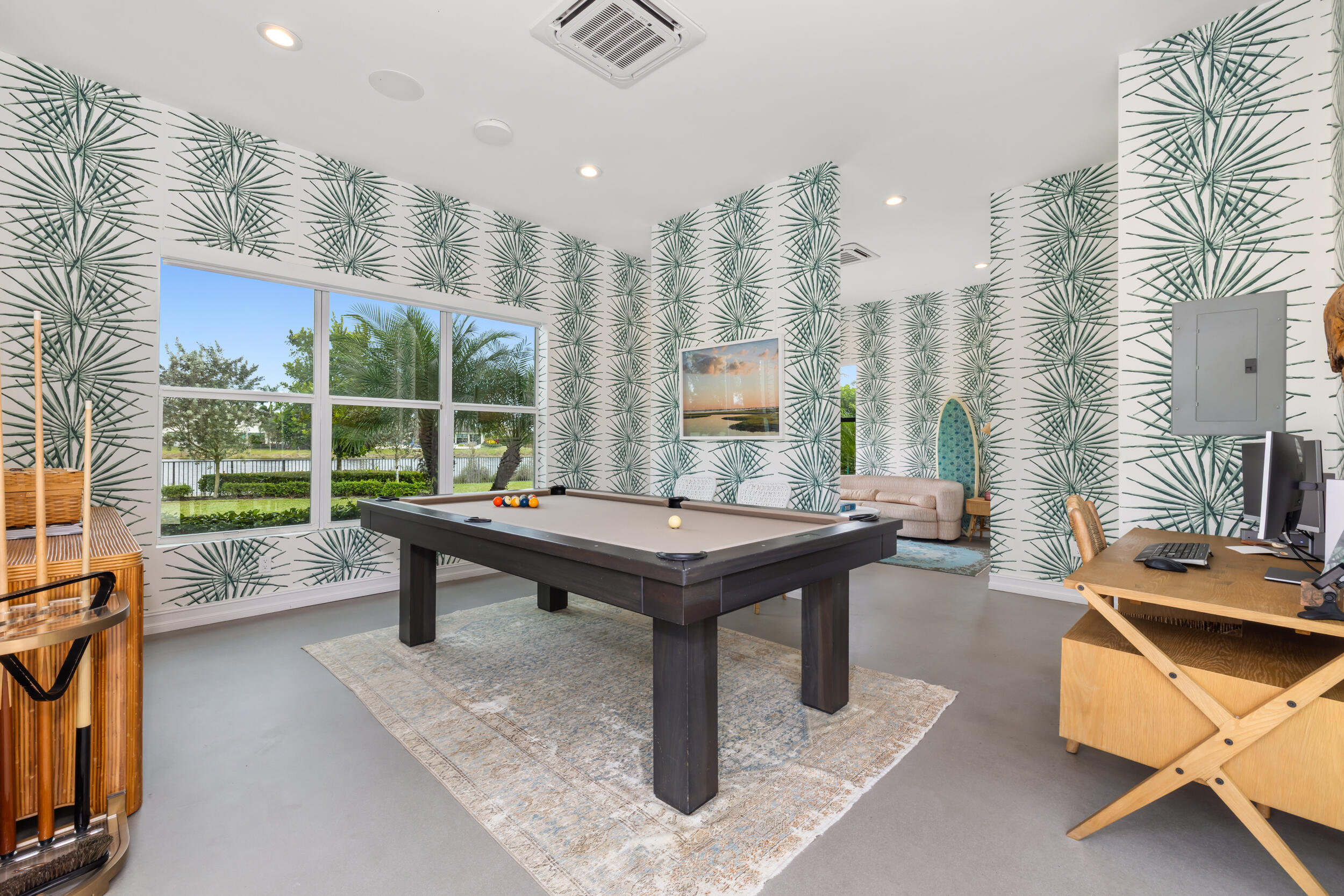 8001 Southeast Plantation Circle Jupiter, FL 33458 - Photo 29 of 50 a reading room with furniture pool table and a large window