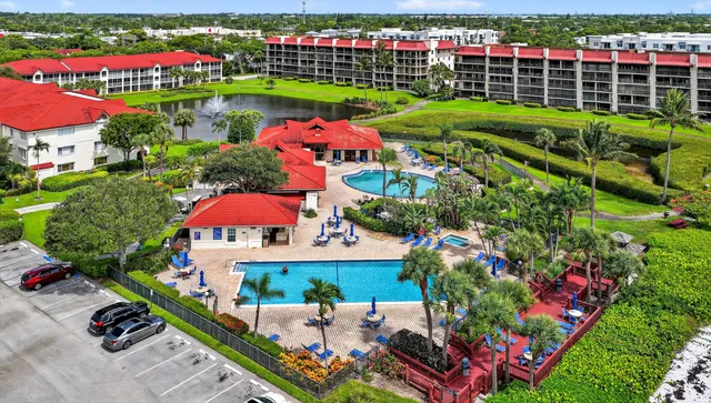 a view of a lake with outdoor space