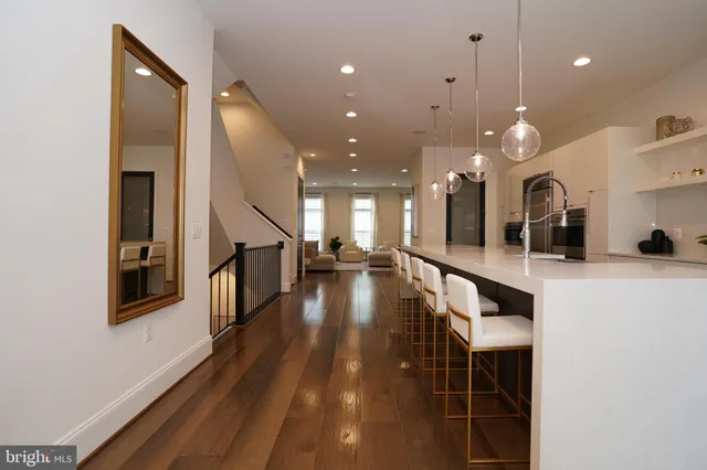 a view of a room with racks on the wall