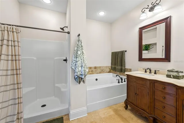 a front view of house with yard and outdoor seating