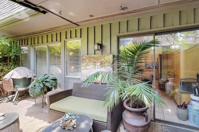 a view of an outdoor sitting area