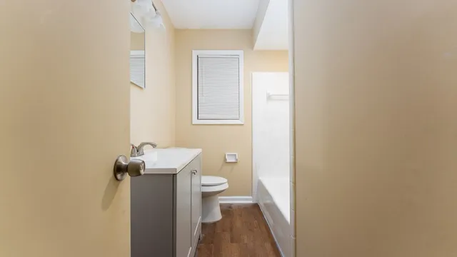 a bathroom with a toilet