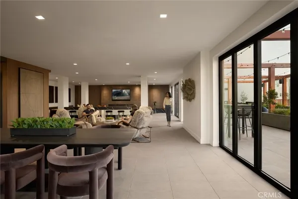 a view of pool with outdoor seating